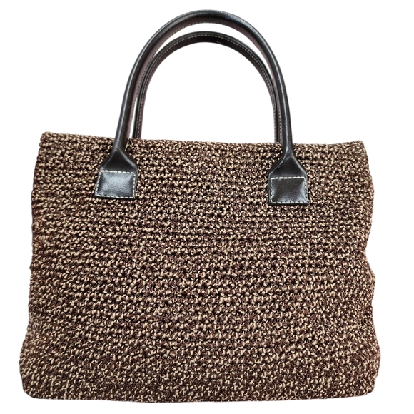 The Sak Elliott Lucca Chocolate Brown Crochet/Woven Satchel Bag EUC - Picture 2 of 15